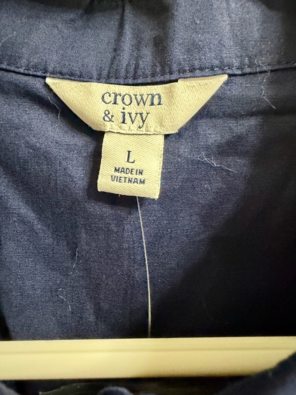 Cotton crown & ivy Navy Button-Front Dress NWT sz Large - Picture 2 of 11
